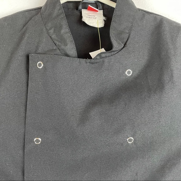 DENNY'S Chef Jacket Size M Euro M Asia L Black Long Sleeve Double Breasted - Picture 4 of 9